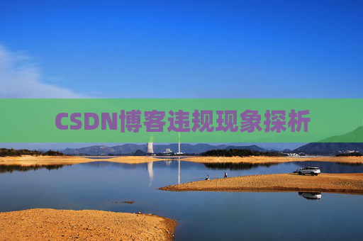 CSDN博客违规现象探析